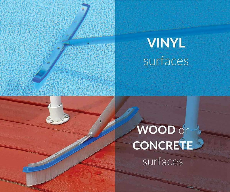 Pool Brush , Heavy-Duty Brush Head for Cleaning Pool Walls, 18" Brush Aluminum gallery