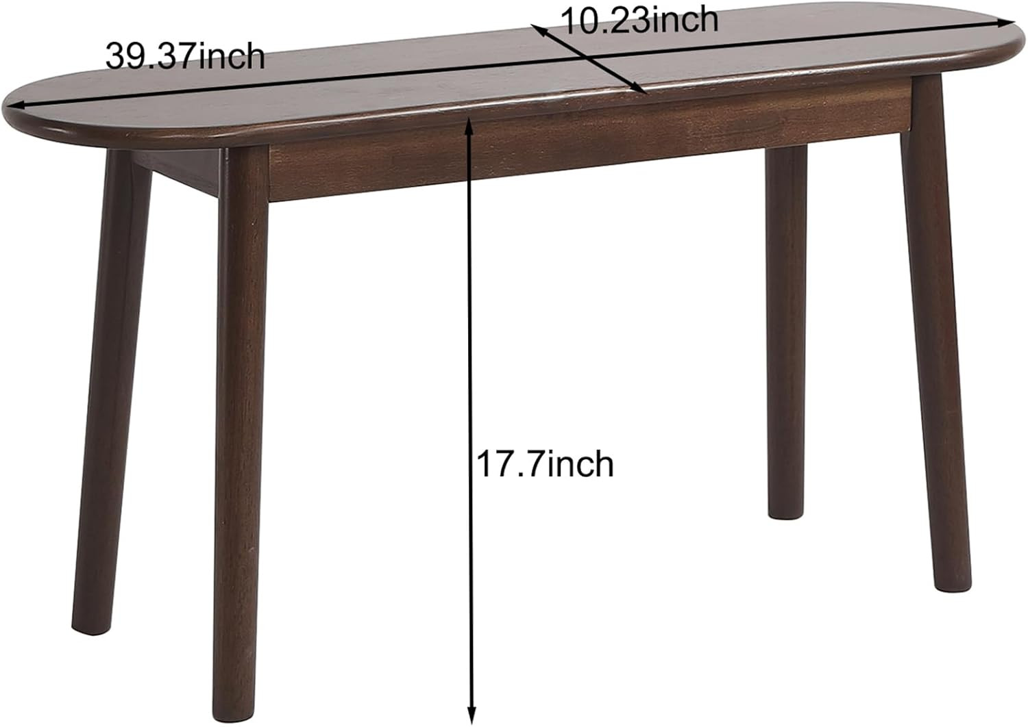 Mid-Century Walnut Wood Bench for Entryway, Kitchen, and Bedroom Storage gallery
