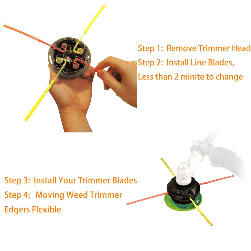 60Pcs For Aero-Flex Premium Replacement Flexible Line Blades for Trimmers Edgers gallery