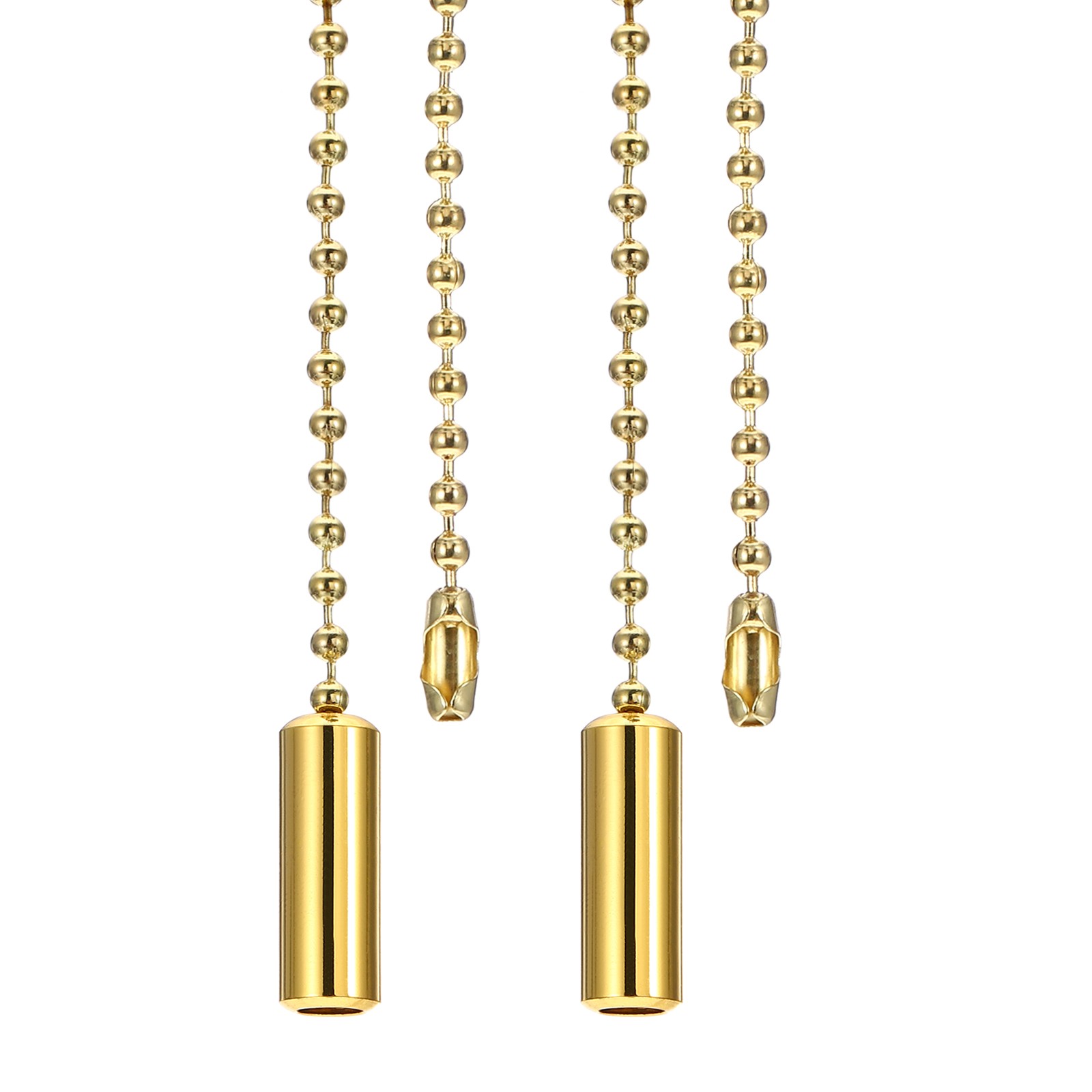 2 Pcs 1M Ceiling Fan Light Beaded Pull Chain with Cylinder Pendant Gold gallery