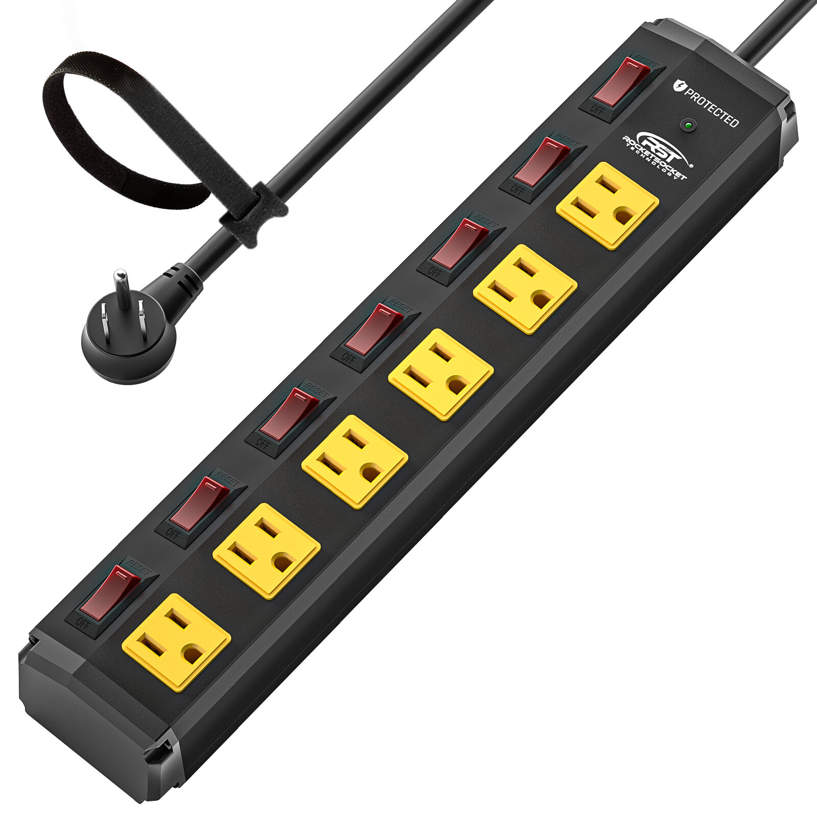 1200J Surge Protector,6 ft Individual Switches,6 outlets Heavy Duty Power Strip gallery