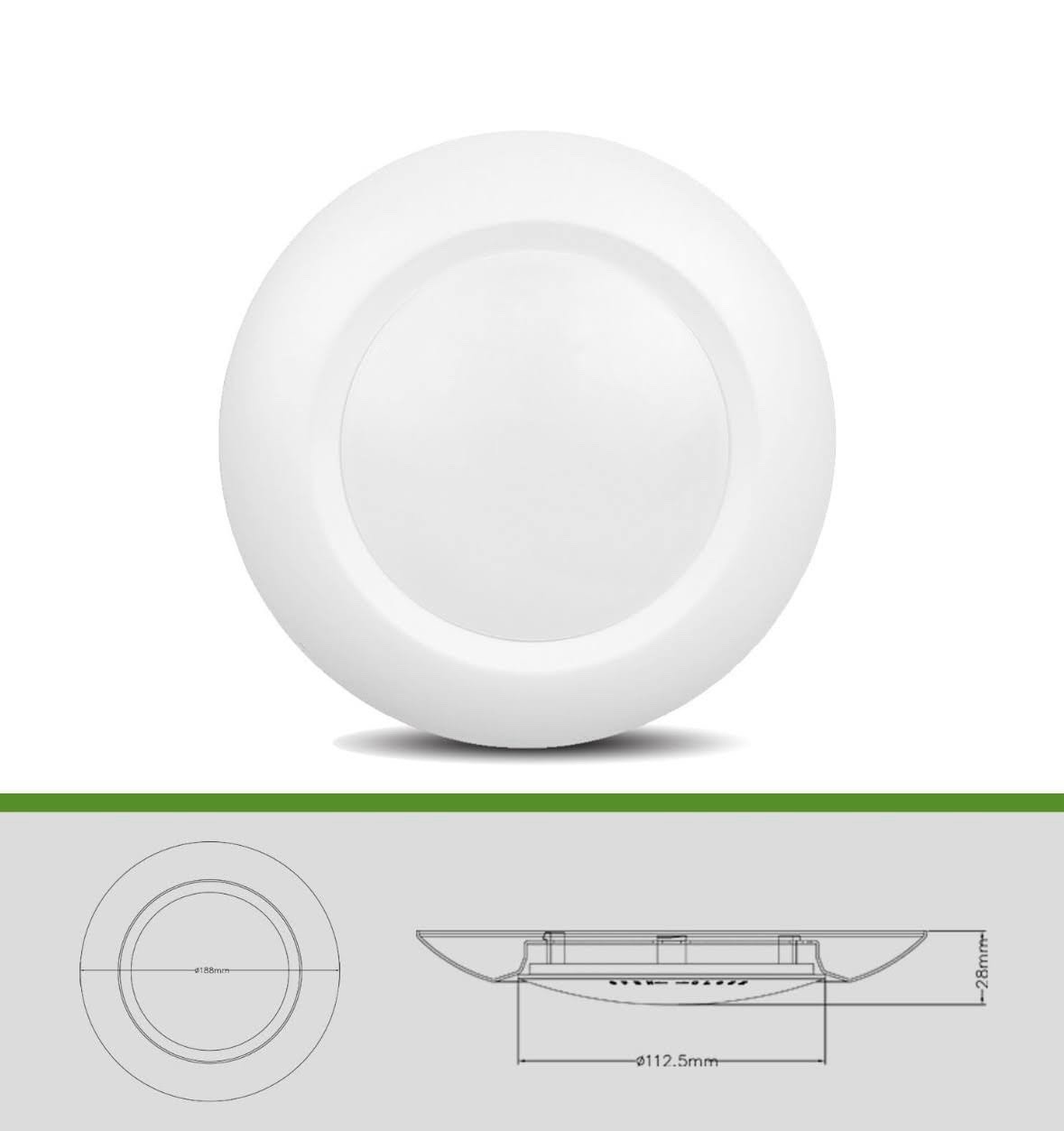 6 Inch LED Low Profile Recessed & Surface Mount Disk Light, Round, daylight gallery