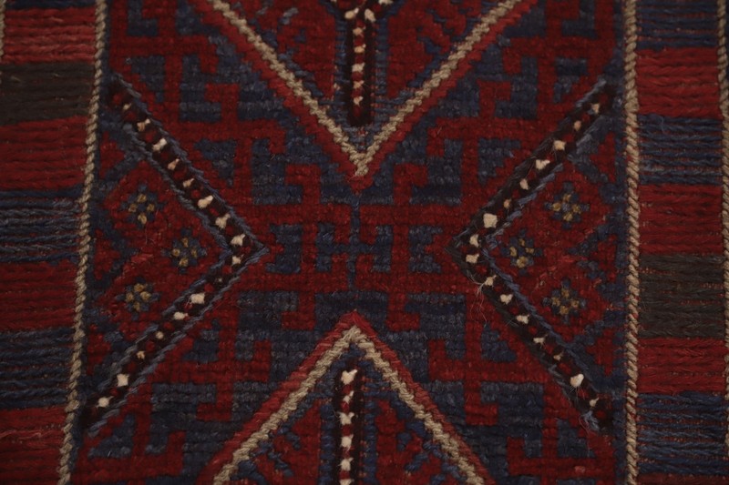 Geometric Wool Balouch Oriental 7 ft Runner Rug Nomadic Traditional Carpet 2x7 gallery
