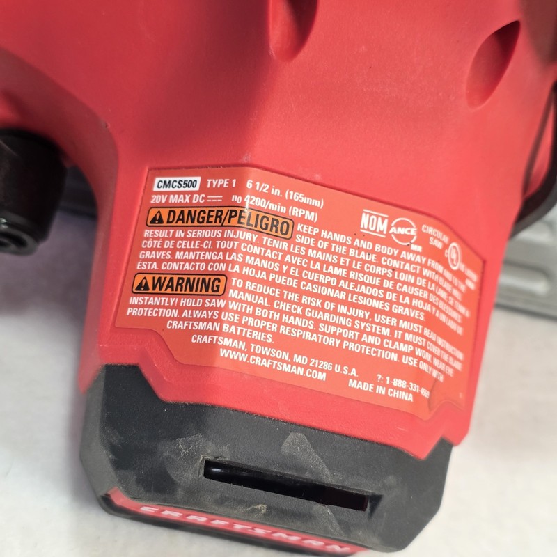 Craftsman CMCS500 20v Cordless Circular Saw with 2.0Ah Battery Works gallery