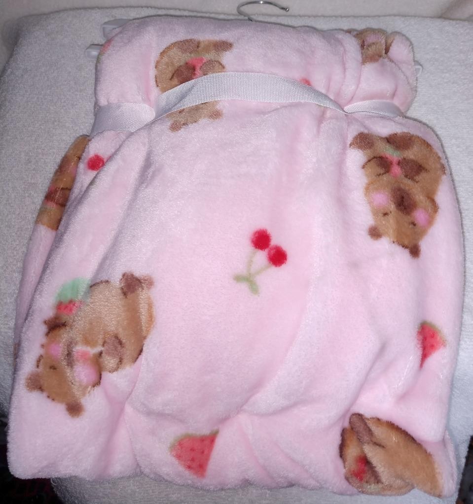 Adirondack Baby Pink with Capybara & Fruit Plush Throw 30"x 40" gallery