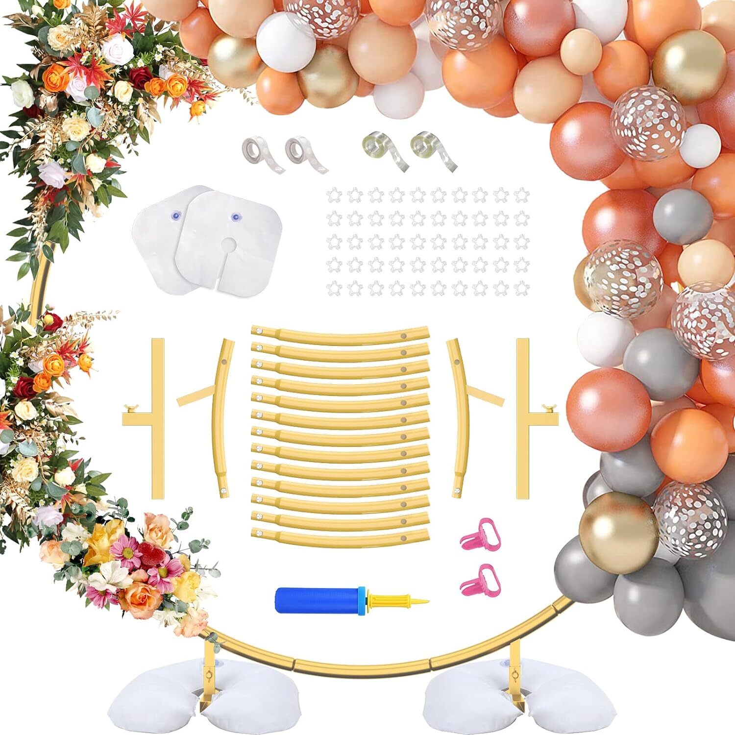 Round Backdrop Stand 6.6 FT - Gold Circle Balloon Arch Frame, Wedding Arch Frame gallery