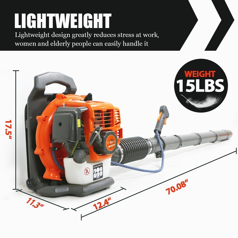 Gas Backpack Leaf Blower-Lightweight Gasoline Blower 43cc 2-Cycle 550 CFM 190MPH gallery
