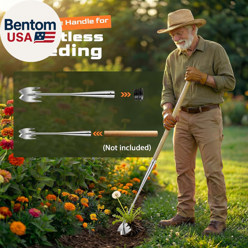 Weed Puller Tool, Heavy-Duty Stainless Steel Weeding Tool with Extendable Handle gallery