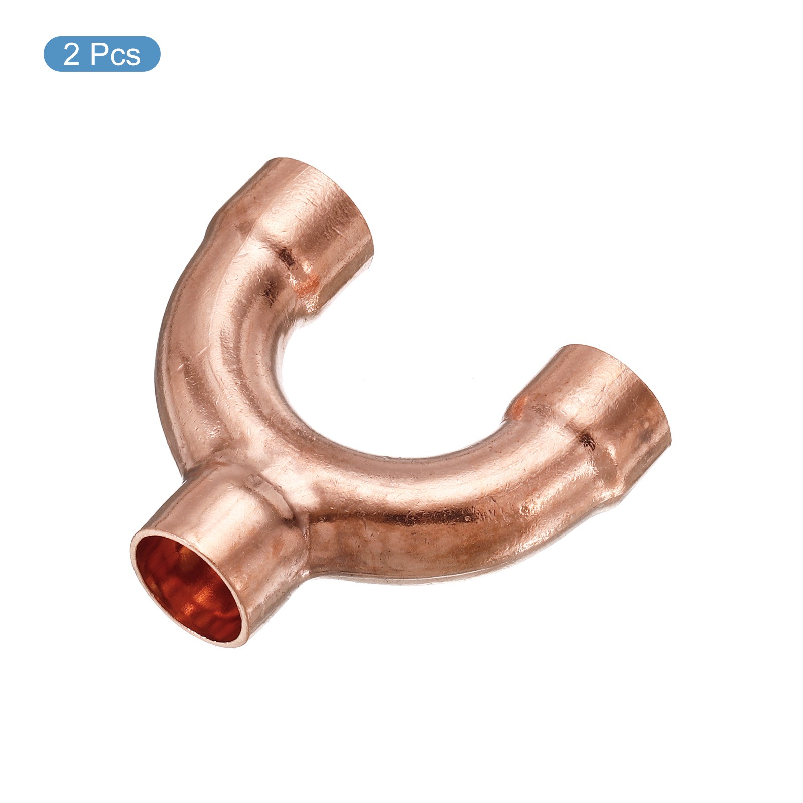 2Pcs Tee Y Shape Copper Fitting Welding Joint Split 12.7mm or 1/2 Inch ID gallery