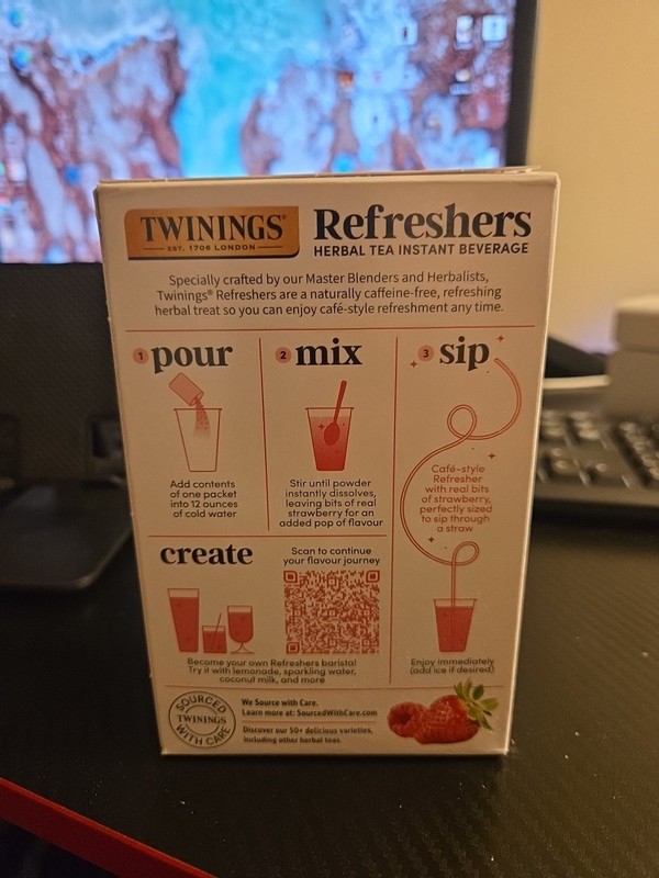 Twinings Strawberry Raspberry Refreshers Exp: 07/2027 gallery