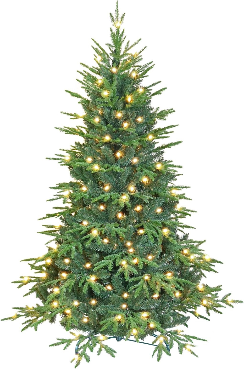 4-9 ft Pre-Lit Artificial Christmas Tree w/LED Lights Spruce Tree Foldable Base gallery
