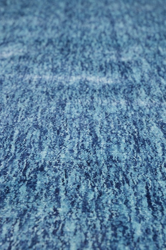 8 x 10.4 Light Blue Solid Plain Color Modern Rug Bamboo Silk #F-4535 gallery