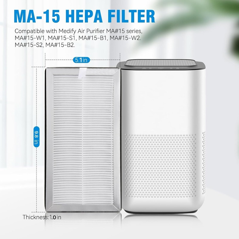 True HEPA Carbon Replacement Air Filter For Medify Purifier MA-15 MA-15R 4 Pks gallery