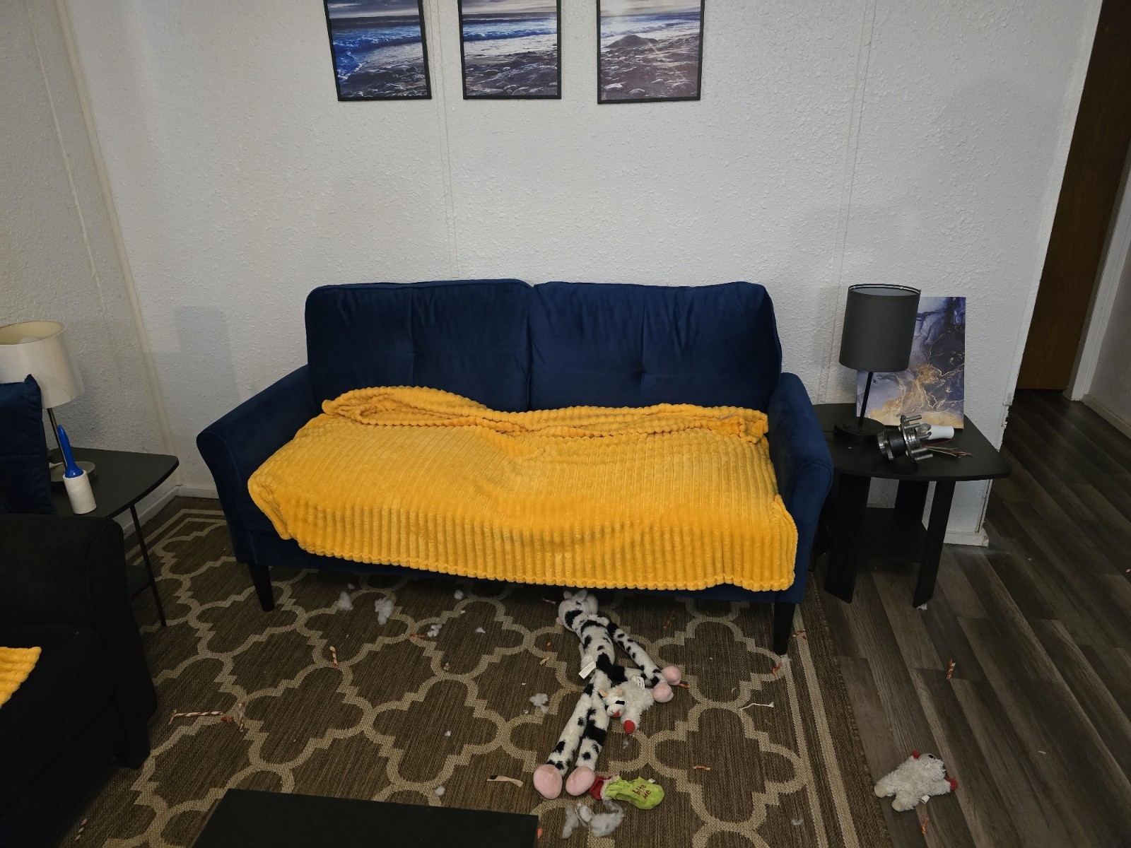 Blue Love Seat 69 In Long Less Than Four Months Old Must Go I'm Moving Soon. gallery