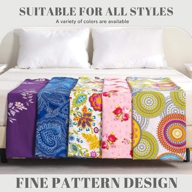 Queen Sheet Set Ultra Soft Breathable Silky Flower Bed Sheets Deep Pocket 100% M gallery