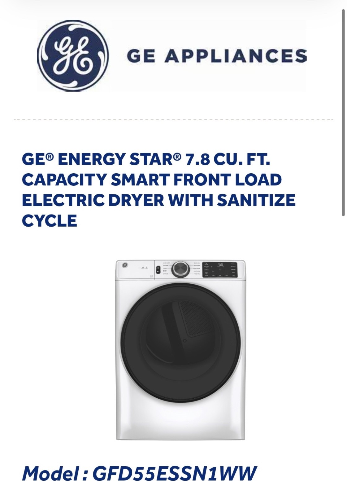 *NEW* GE COMBO SMART 4.8 CU FT WASHER & ELECTRIC DRYER 7.8 CU FT W/ 2 PEDESTALS gallery