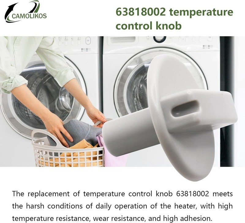 Compact D-Shape 63818002 Temp Control Knob - Reliable Heater Replacement gallery