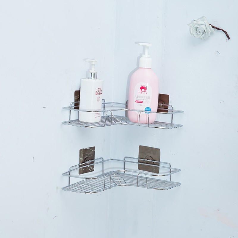 Shower Caddy Shelf Bathroom Corner Bath Storage Holder Organizer Triangular Rack gallery