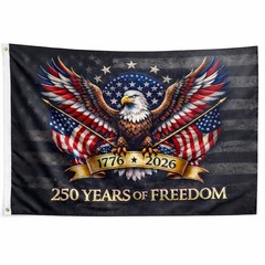 USA 250th Anniversary Flag Double Sided, 9 inches x 10 inches, Side