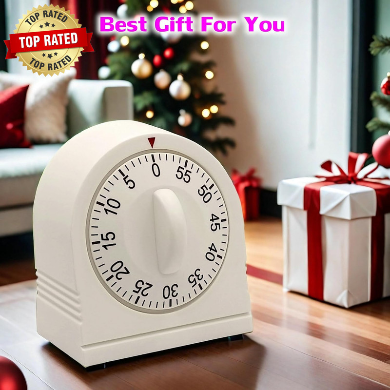 60 Minute Wind up Timer, Visual Mechanical Timer with Loud Alarm Manual Countdow gallery