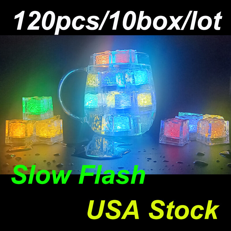 Mini Slow Flash Light up LED Ice Cubes for Drinks Party Bar Christmas Decoration gallery
