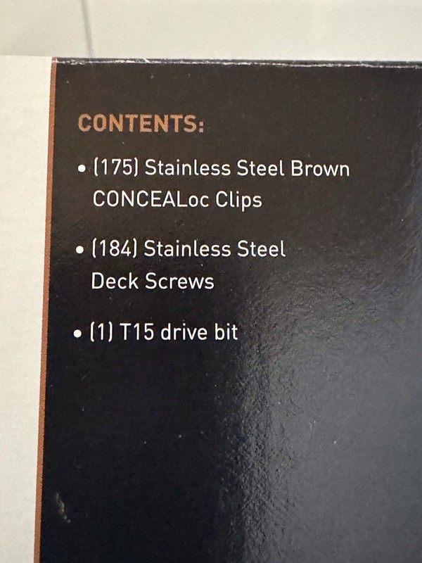 TimberTech CONCEALoc Deck Board Hidden Fasteners, 180 Clips, 200 Screws, T15 Bit gallery