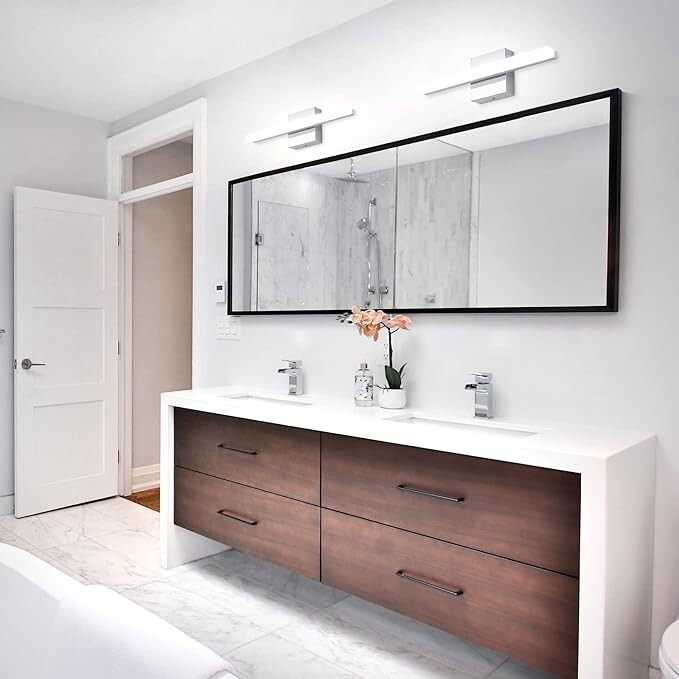 Combuh Modern Bathroom Light Fixtures over Mirror 16 Inch IP44 9W Chrome Bar gallery