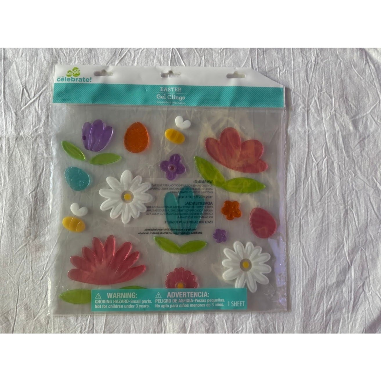 New Large Flower Spring Summer Easter Window Gel Cling Stickers Daisy Lotus Bees gallery