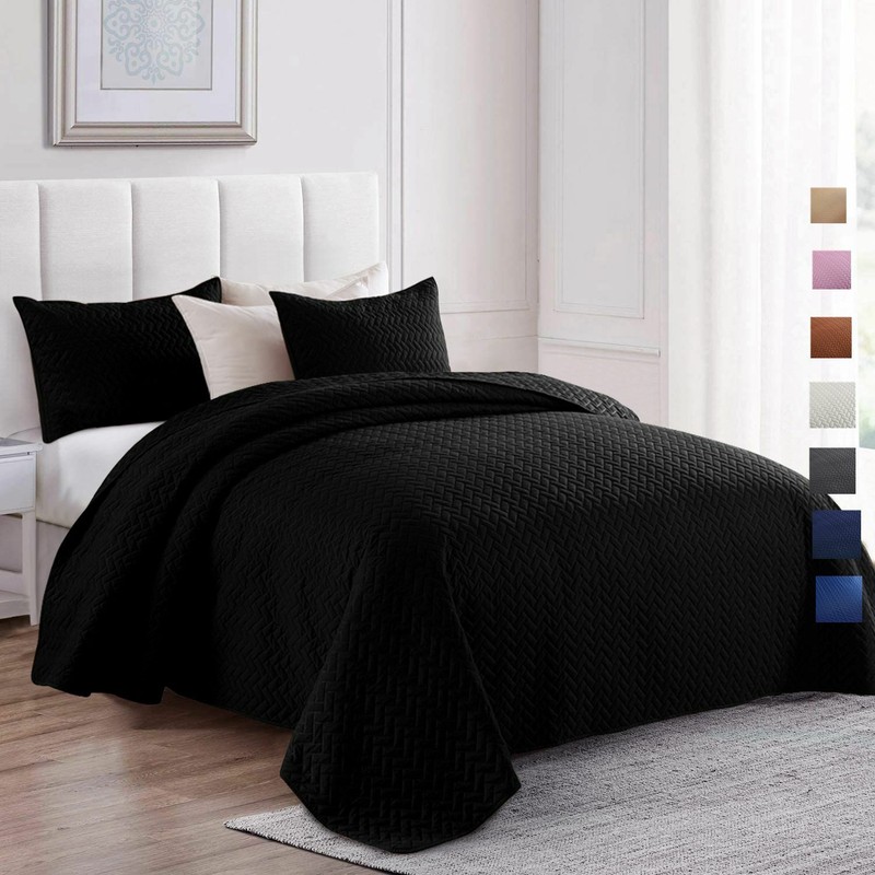 Embossed Reversible Bedspread Coverlet Quilt Set Bedding Cover Queen King Size gallery