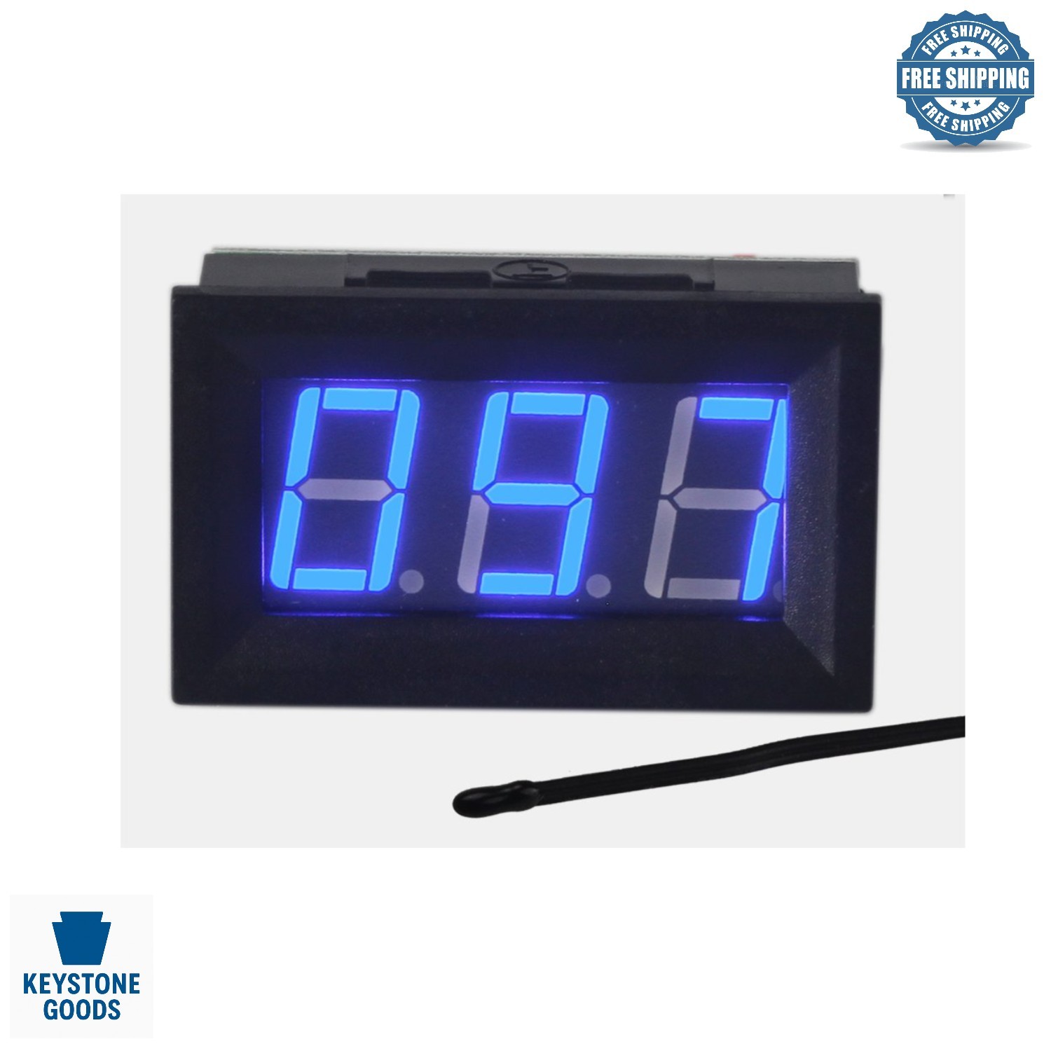 Digital Thermometer 0-167°F Waterproof Blue LED Display with NTC Sensor gallery