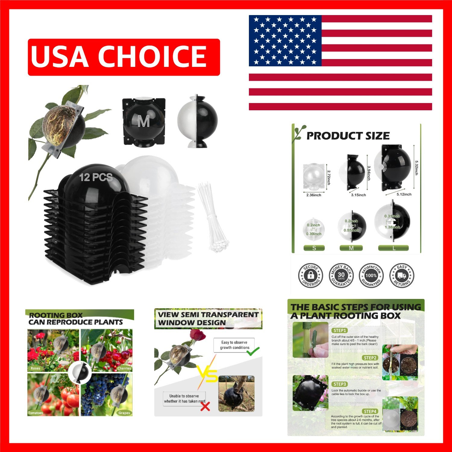 12-Piece Medium Plant Propagation Kit - Air Layering Pods for Thriving Growth gallery