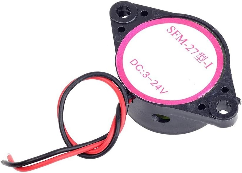 Cylewet 5Pcs SFM-27 DC 3-24V Electronic Buzzer Alarm Sounder Continuous Black gallery