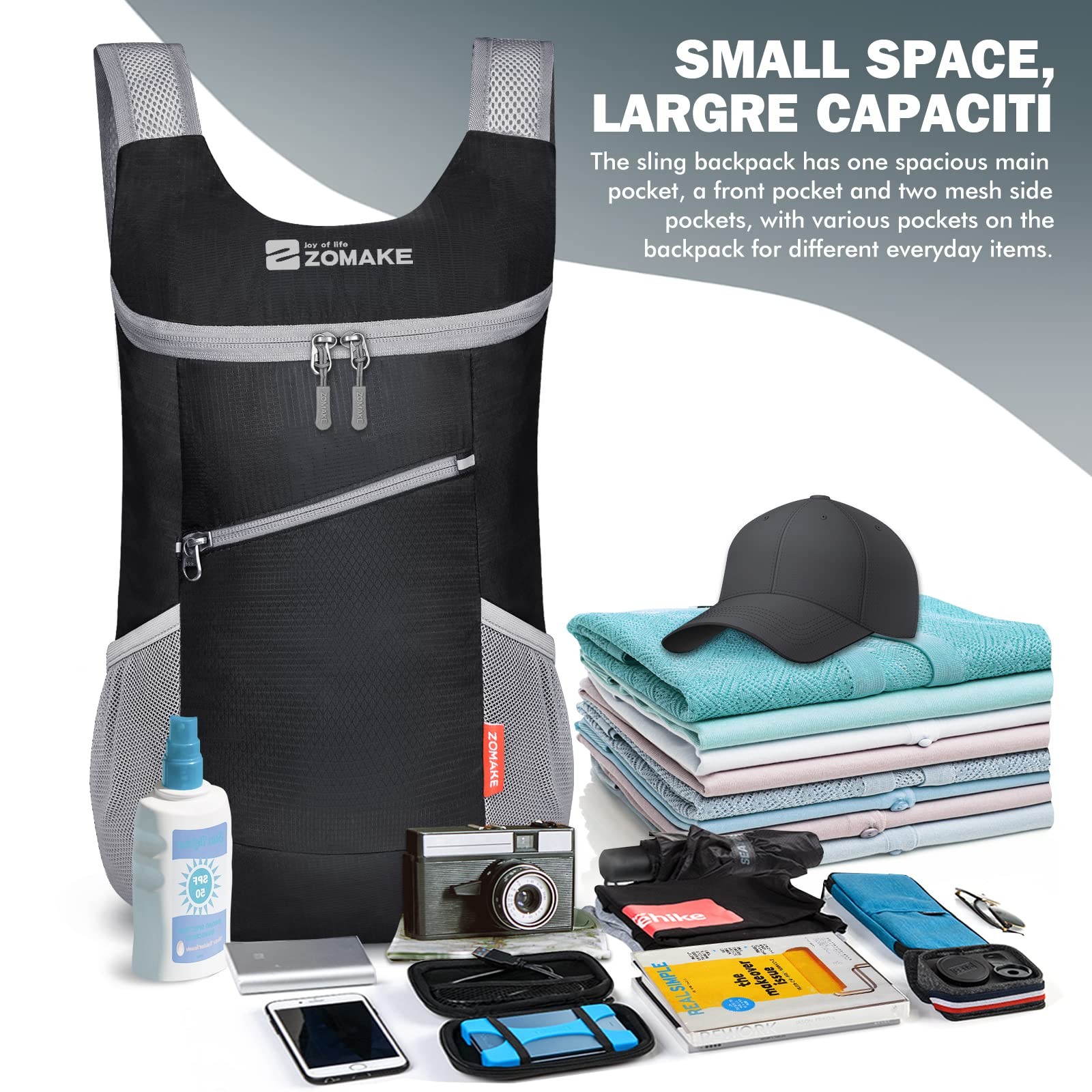 14L Lightweight Packable Backpack Foldable Small Daypack Water Resistant Bag 3