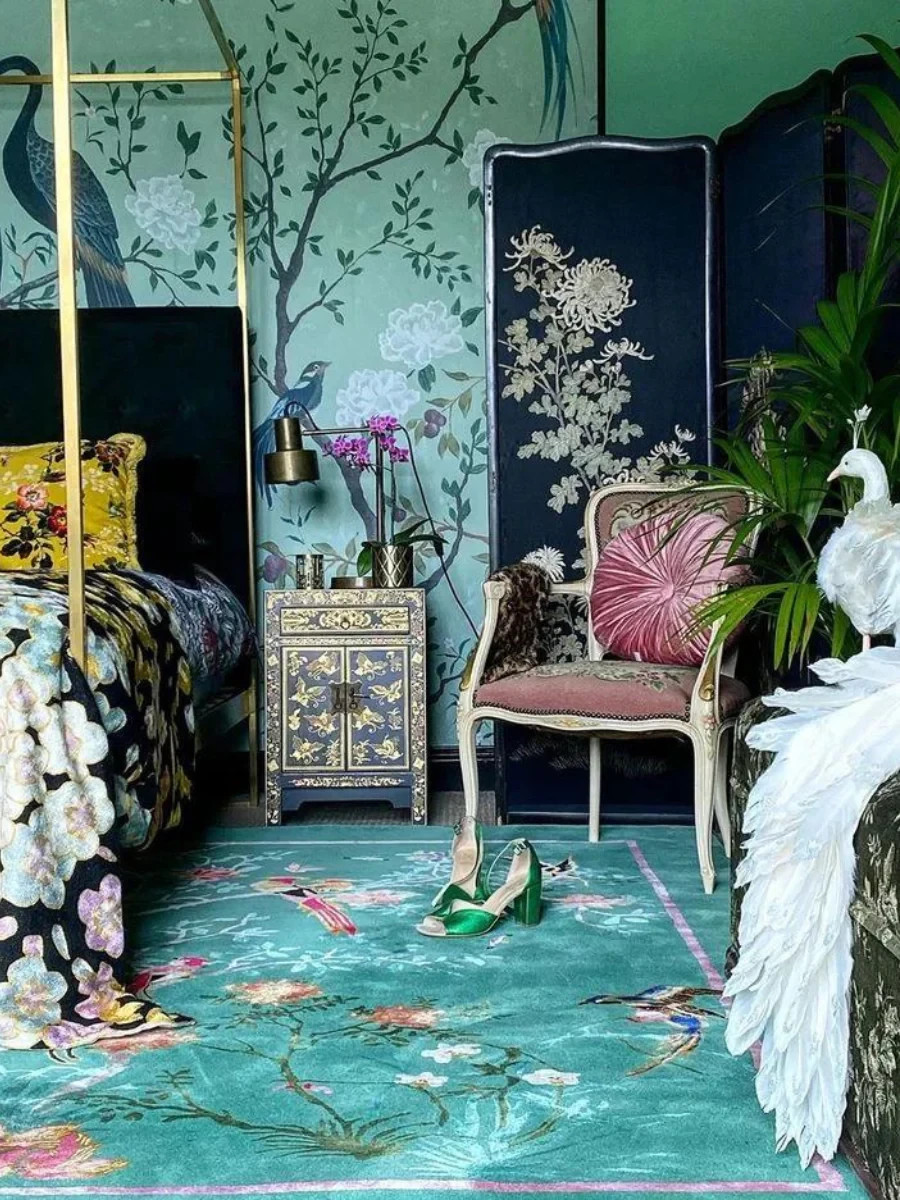 Wendy Morrison Birdsong Jade Hand-Tufted Rug - Luxury Chinoiserie Wool & Silk gallery