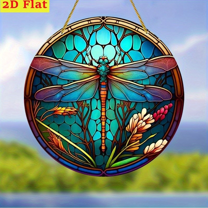 Acrylic Dragonfly Suncatcher 2D Flat Window Hanging Art Decor for Home Garden gallery