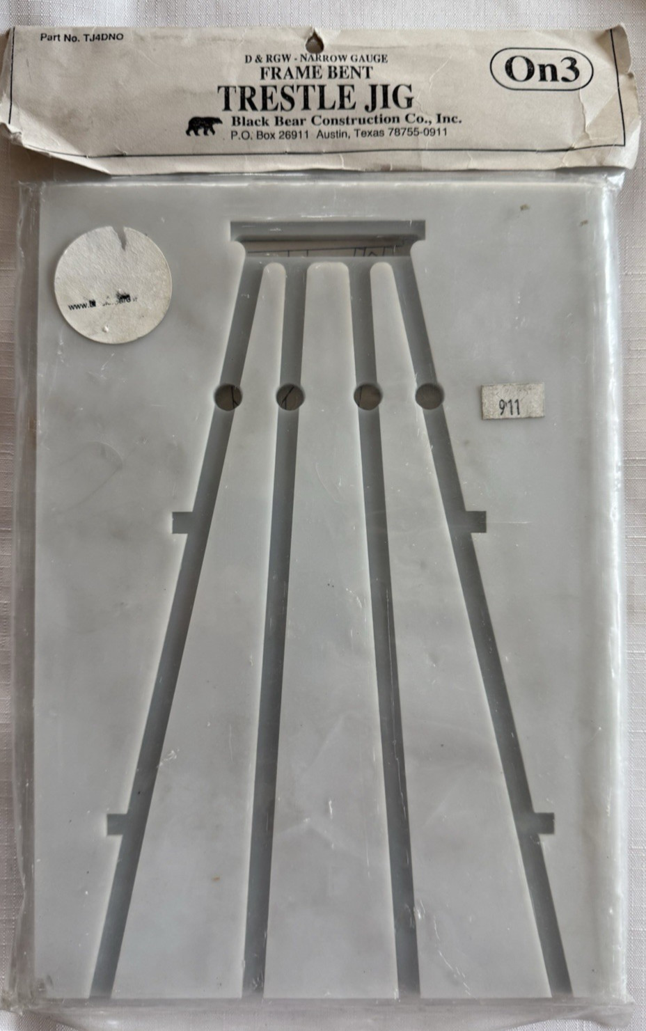 On3 Frame Bent Trestle Jig D&RGW Narrow Gauge TJ4DNO Black Bear Construction NOS gallery