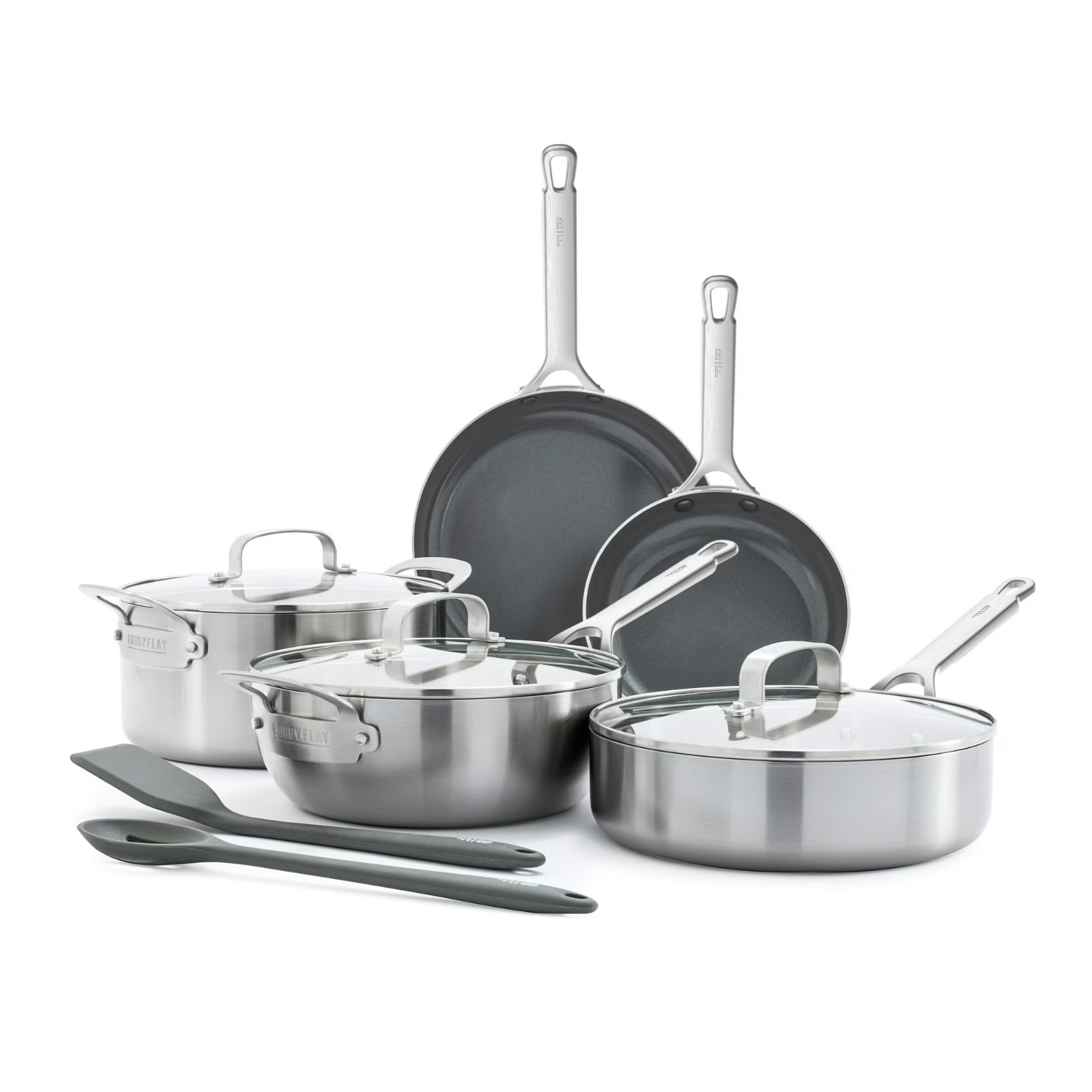 GreenPan Bobby Flay 10Pc Stainless Steel Ceramic Nonstick Pots & Pans Set gallery
