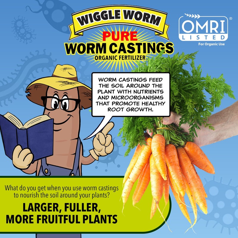 WIGGLE WORM Soil Builder Earthworm Castings Organic Fertilizer, 15 lb. (3 Pack) gallery