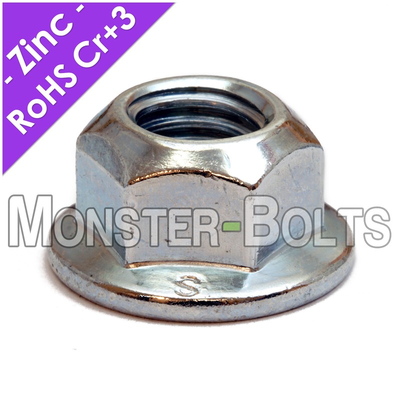 Zinc Hex Flange Prevailing Torque Lock Nuts DIN 6927 Class 8 - M5 M6 M8 M10 M12 gallery
