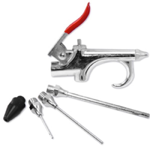 5pc Air Compressor Blow Gun Tool Kit 3 Nozzles Inflation Needle Spray Blower Set gallery