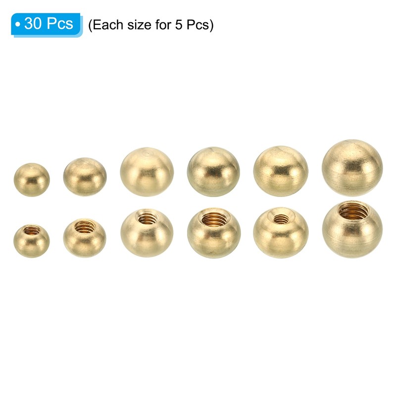 30pcs Thread Cap Nuts Knob Brass Ball Lamp Decoration Screw Caps Nut Cover gallery