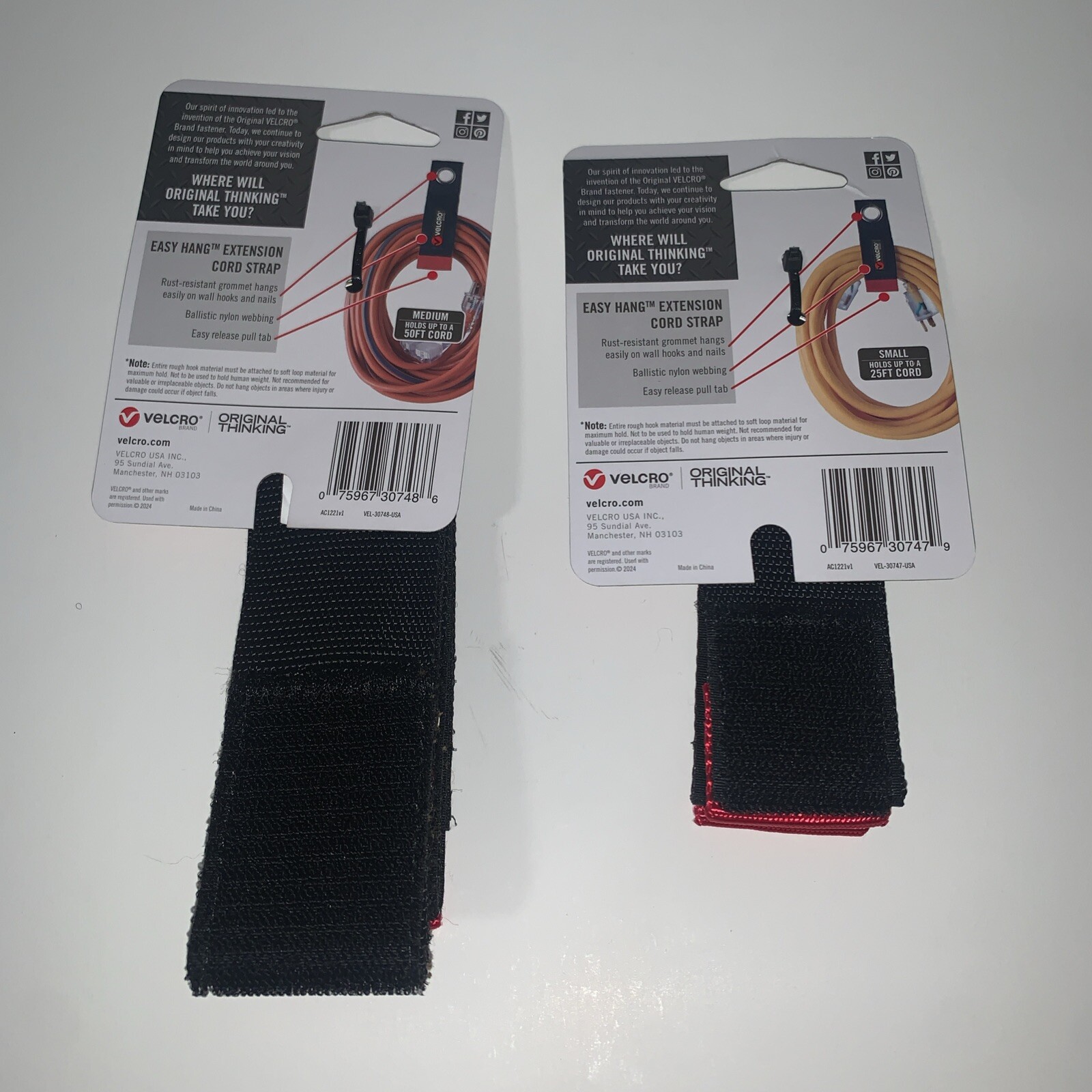 2-Count EASY-HANG 60lbs Small Extension Cord Velcro Strap And 2 75lbs Medium gallery
