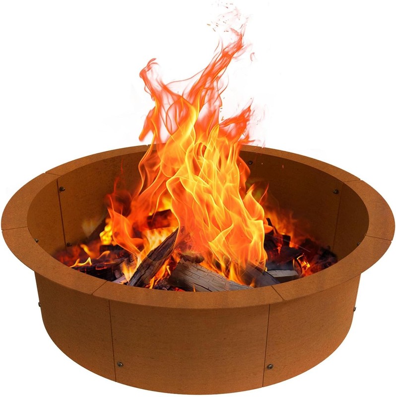 Fire Pit Ring Outdoor Wood Burning for Camping Metal Steel Heavy Duty Fire Ring gallery