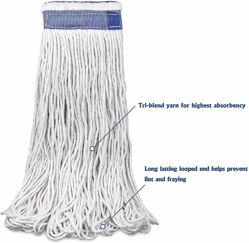 Heavy Duty Loop-End Cotton String Swinger Refills 6 in Mop Head Replacement 24oz gallery