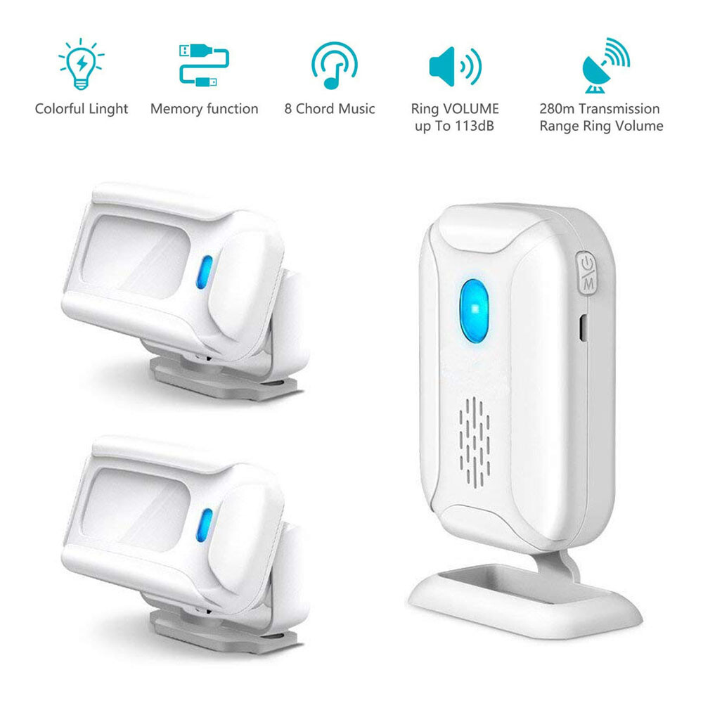 Wireless Welcome Chime Wireless Infrared IR Motion Alarm+ 2 Sensors Doorbells gallery