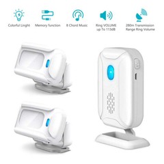 Wireless Welcome Chime Wireless Infrared IR Motion Alarm+ 2 Sensors Doorbells