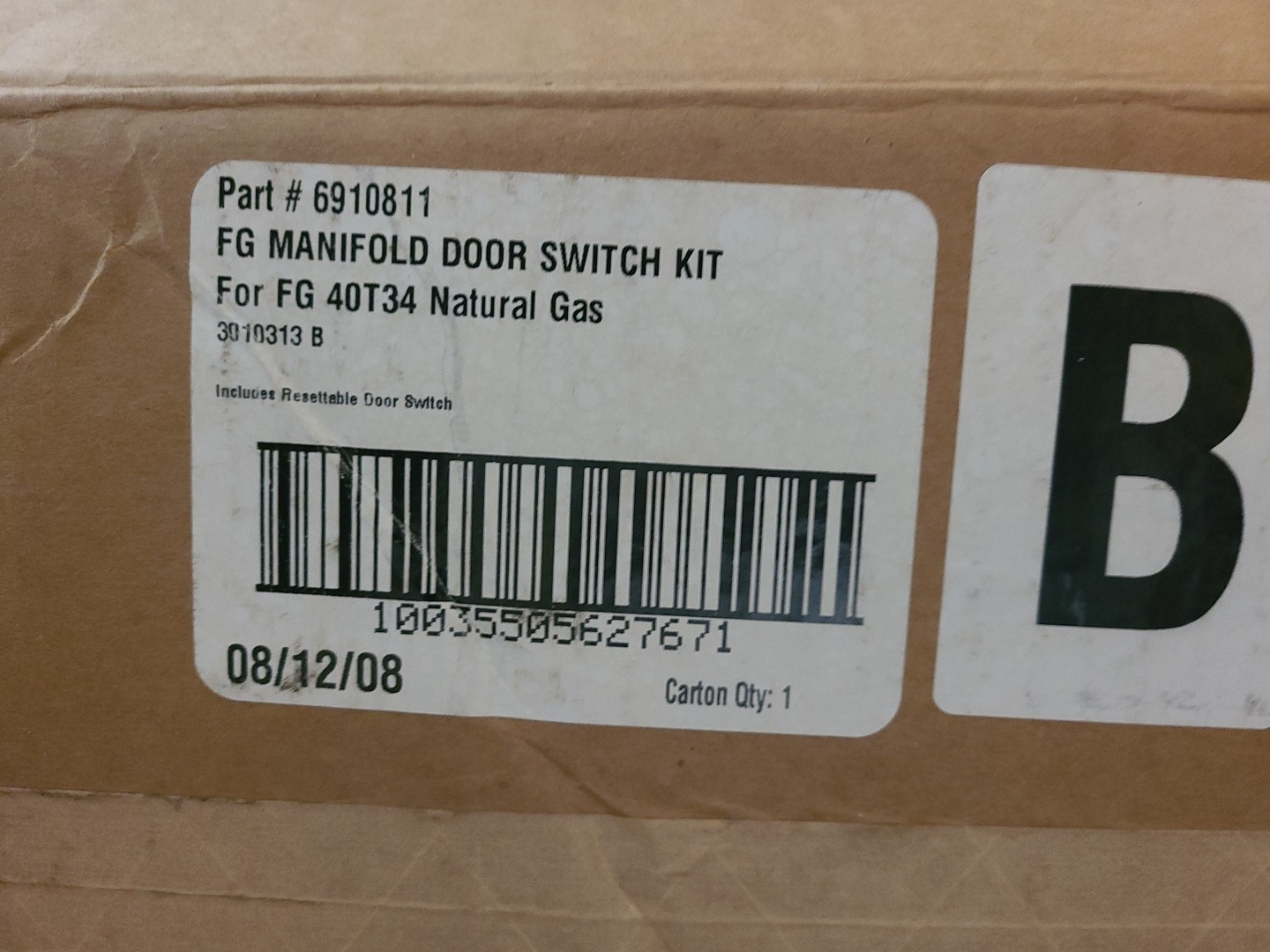 A.O. Smith 6910811 FG DOOR SWITCH kit for natural gas FG40T34 gallery