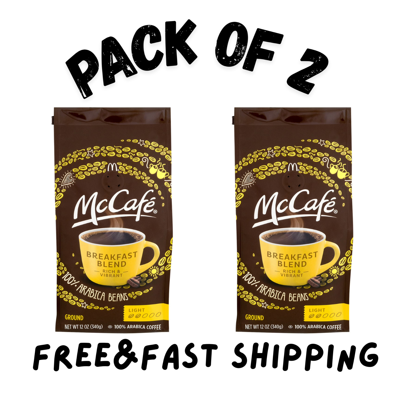 (PACK OF 2 ) McCafe Breakfast Blend, Medium Roast, Ground Coffee, 12 oz gallery