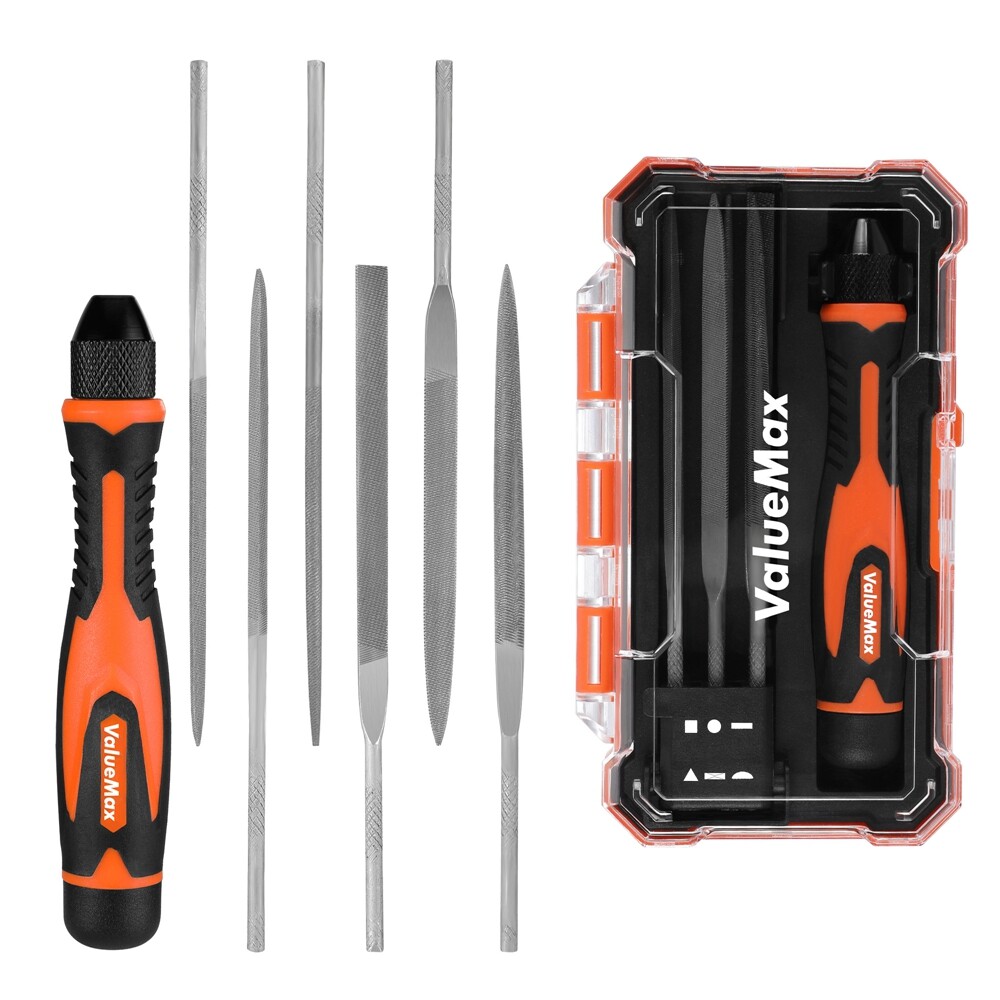 ValueMax 7PC Interchangeable Needle File Set w/Plastic Case Chromium Alloy Steel gallery