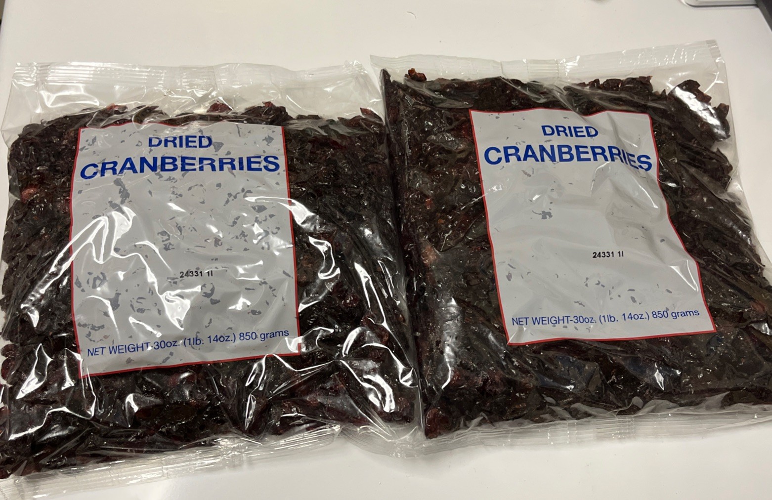 2 Packs Dried Cranberries By Stutz packing Co ( CA) 3.75 Lbs! gallery